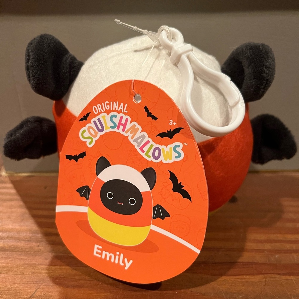 Squishmallow Emily bat candy corn costume Halloween Plush Toy key fob - Picture 2 of 2